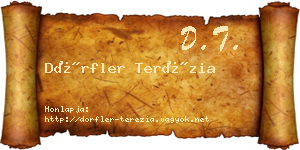Dörfler Terézia névjegykártya