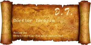 Dörfler Terézia névjegykártya